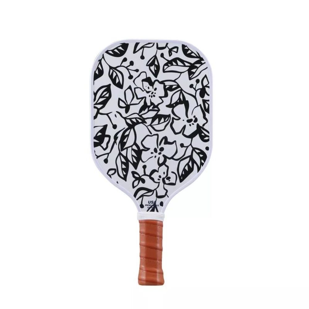 Sakar Adults 13MM Pickleball Paddle Black Floral/Polka Dots Double Sided